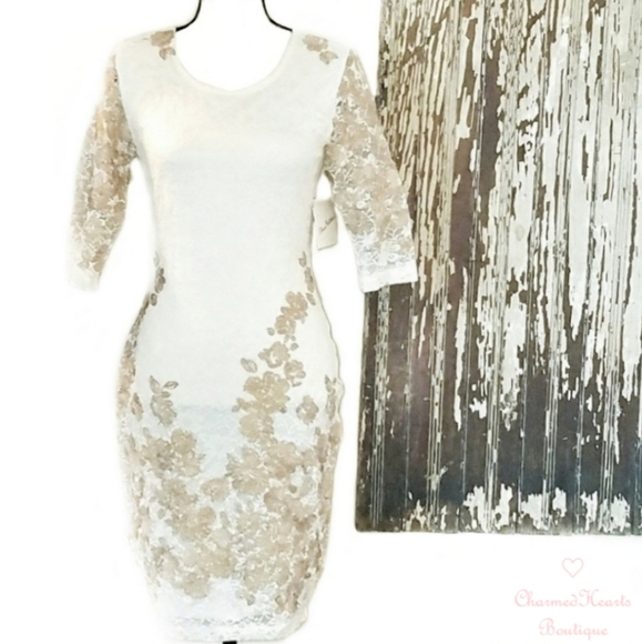 Olivia Matthews Dresses & Skirts - Olivia Matthews Lace Cocktail Dress White Size 4P